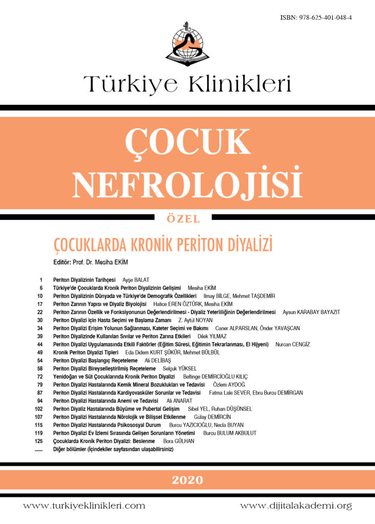 Bilge I, Taşdemir M. Periton diyalizinin dünyada ve Türkiyede demografik özellikleri. Ekim M, editör. Çocuklarda Kronik Periton Diyalizi. 1. Baskı. Ankara: Türkiye Klinikleri; 2020. p.10-6.